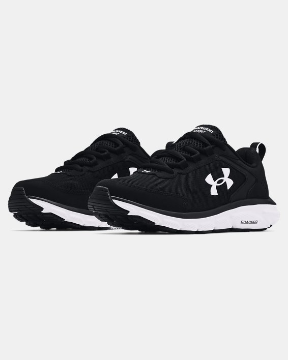Women's UA Charged Assert 9 Wide (D) Running Shoes, Black, pdpMainDesktop image number 3